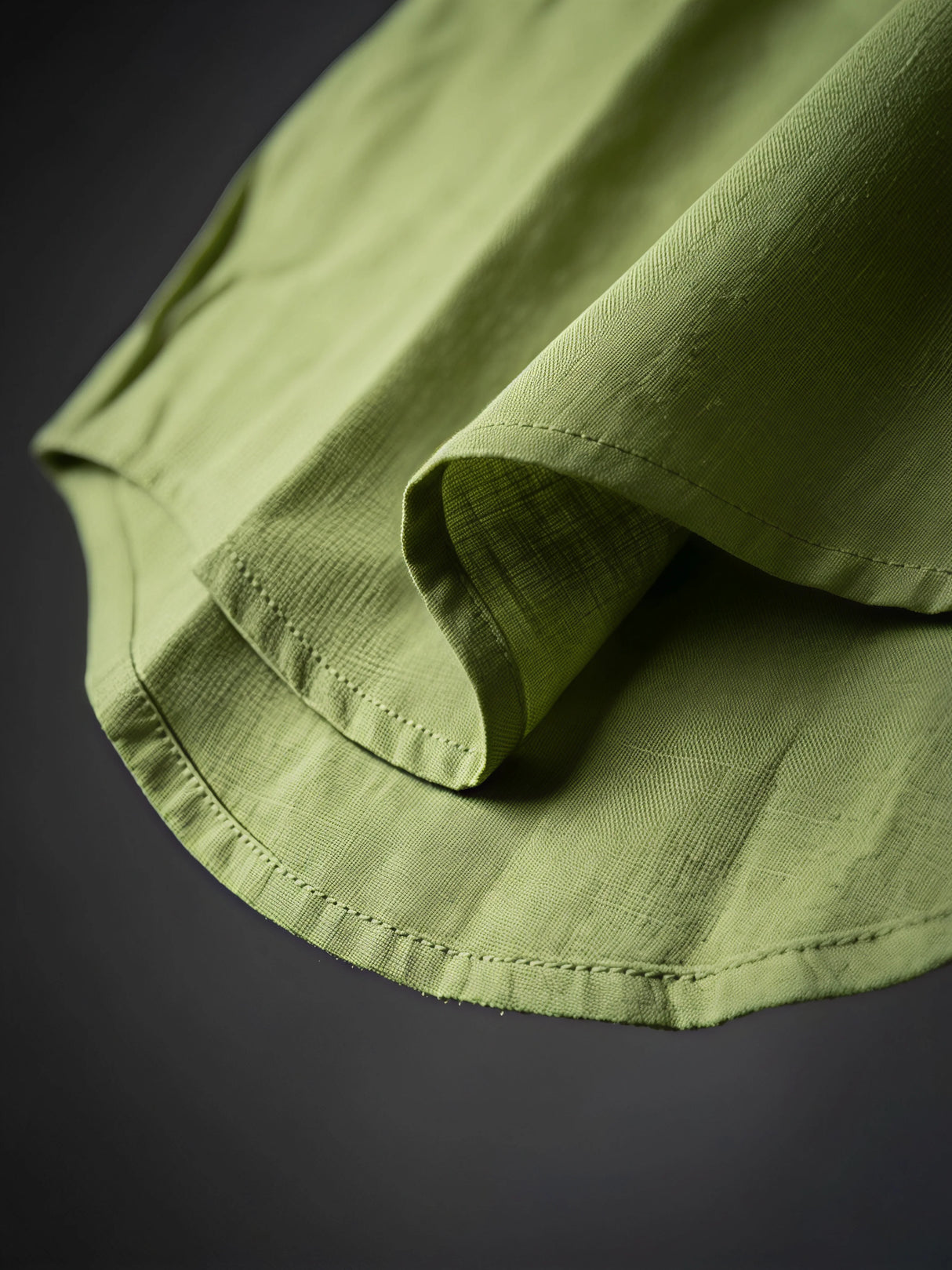 Girls Sage Green Embroidered Cotton Shirt