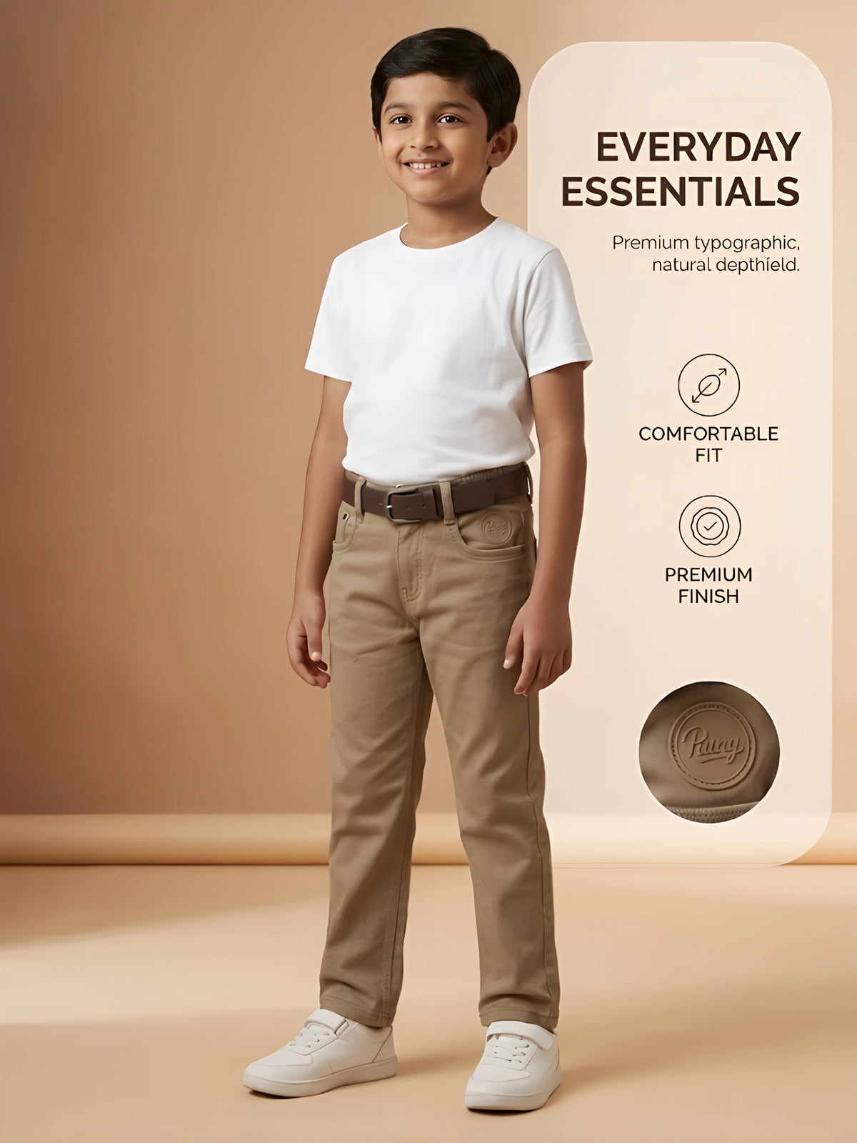 Boys Stylish Brown Casual Pants