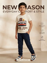 Cream Bear and Duck Graphic T-Shirt Kids Casual Wear