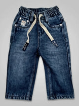 Boys Dark Blue Elastic Waist Denim Jeans..