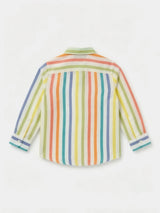 Boys Multicolor Vertical Striped Full Sleeve Casual Shirt