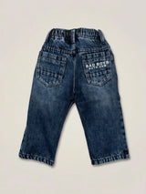 Boys Dark Blue Elastic Waist Denim Jeans..