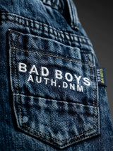 Boys Dark Blue Elastic Waist Denim Jeans..