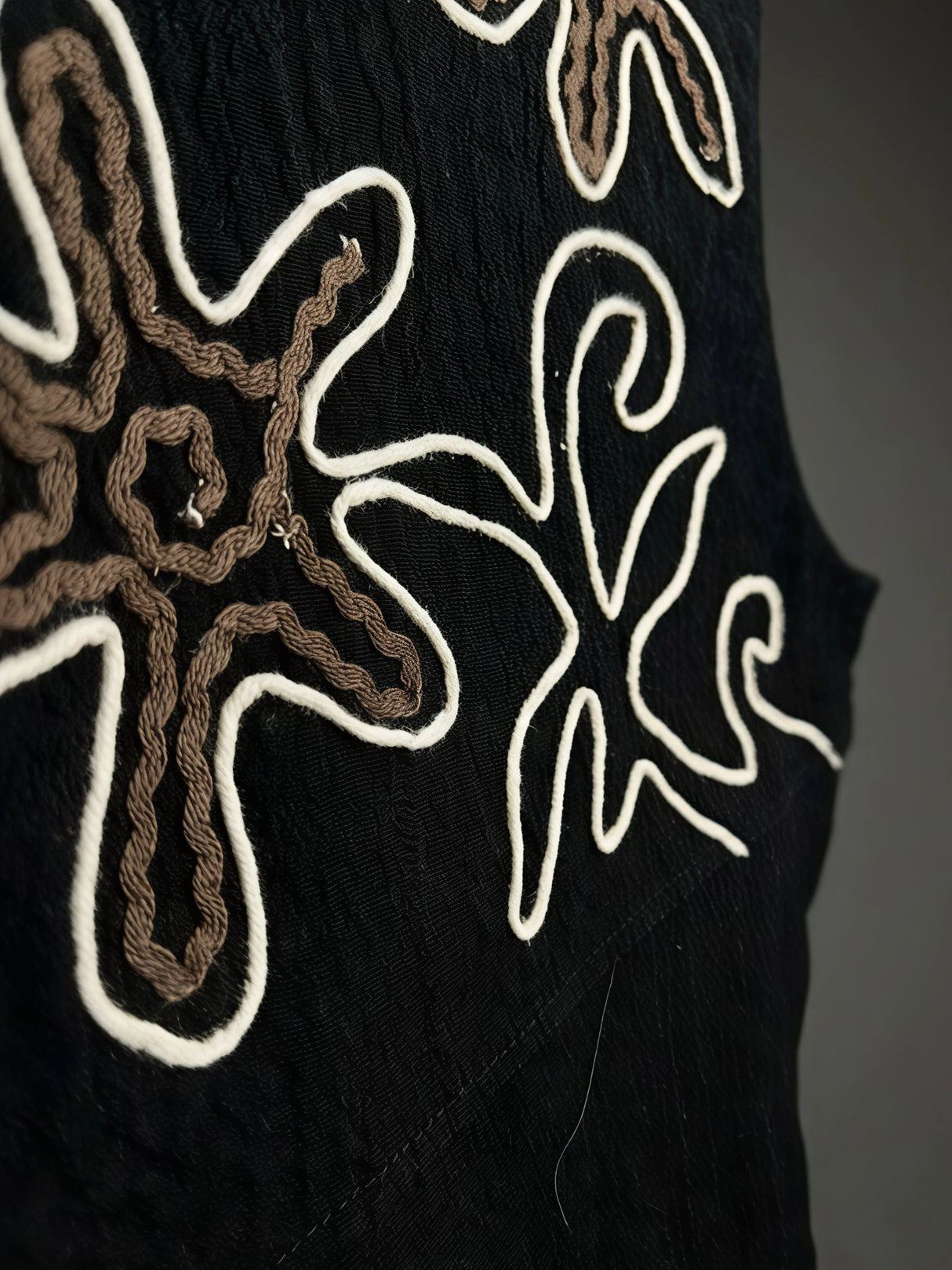 Girls Black Floral Embroidered Sleeveless Top