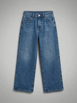 Girls Blue Wide Leg Casual Denim Pants.
