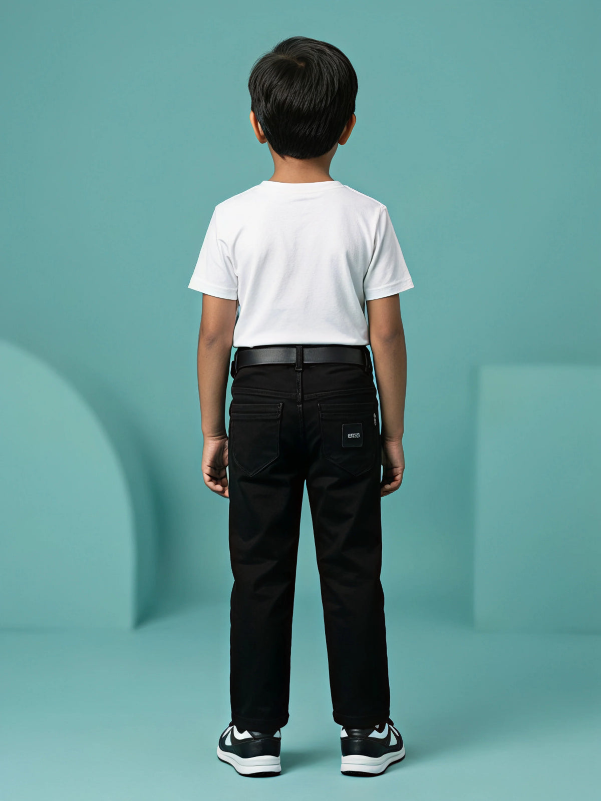 Boys Classic Black Regular Fit Jeans.