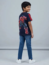 Boys Navy Blue Marvel Red Hulk Graphic T-Shirt
