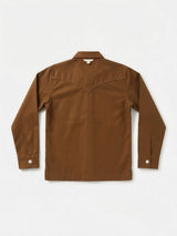 Boys Brown Casual Overshirt & White T-Shirt Combo Set