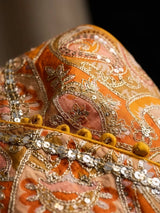 Girls Yellow Printed Lehenga Choli Set.