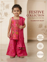 Rani Floral Print Palazzo Set with Dupatta Kids Ethnic Wear