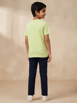 Light Green Panda Graphic Printed Kids T-Shirt