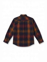 Boys Brown Plaid Full Sleeve Casual Shirt
