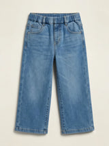 Girls Light Blue Wide Leg Casual Pants.