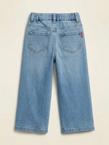 Girls Light Blue Wide Leg Casual Pants.