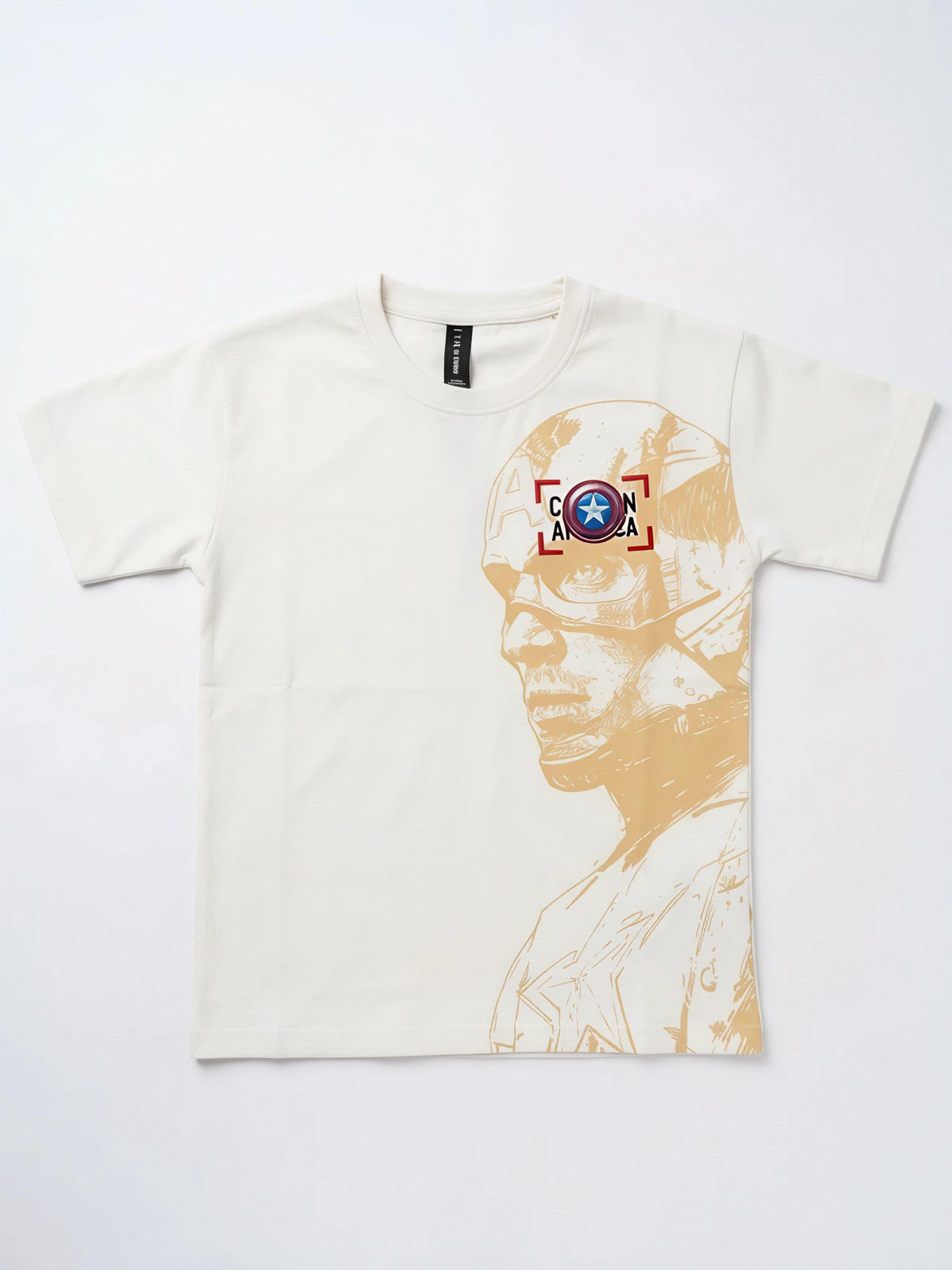 Cream Cotton Graphic Print T-Shirt Kids Casual Wear