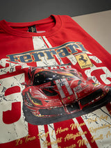 Boys Vibrant Ferrari Graphic T-Shirt and Track Coordinate Set.