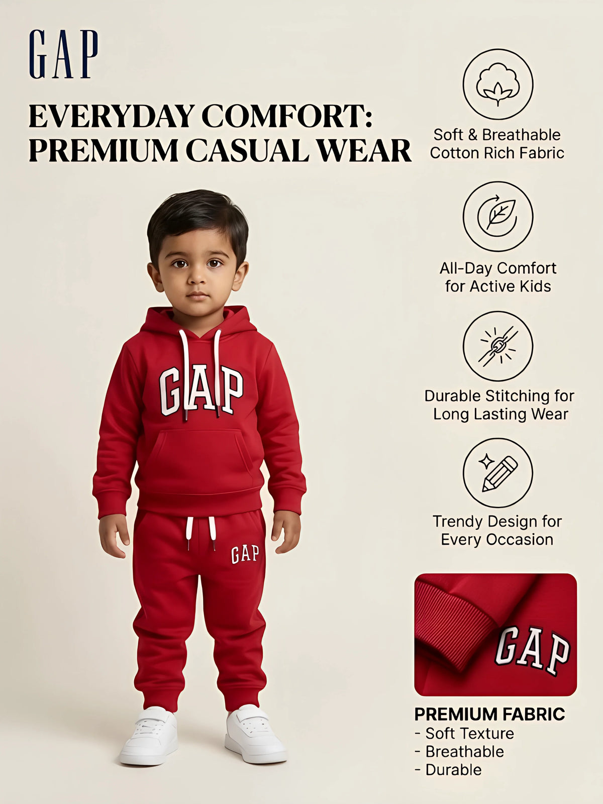 Boys Red Hoodie & Joggers Co-Ord Set.