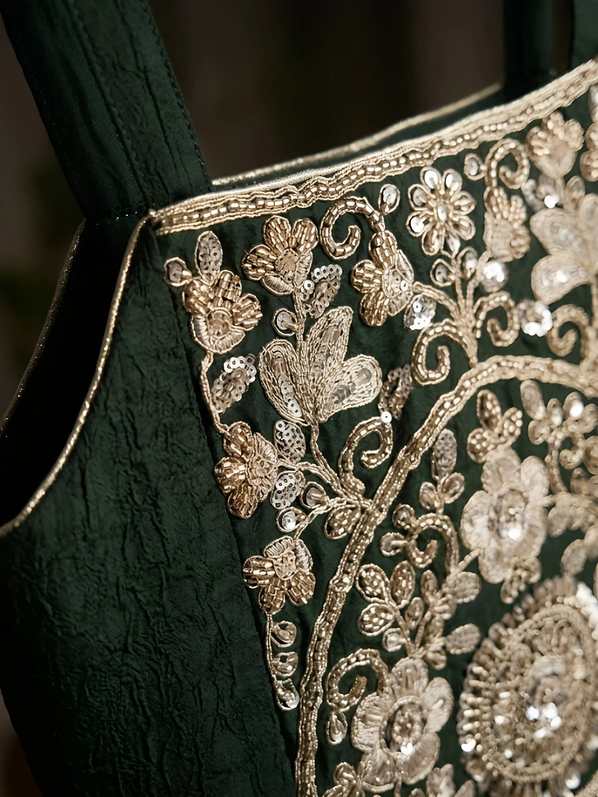 Green Floral Embroidered Palazzo Set with Dupatta