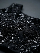 Girls Black Sequined Choli Lehenga Set.