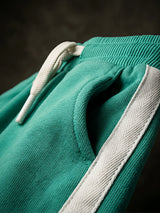 Girls Sporty Sea Green Cotton Shorts with Side Stripes