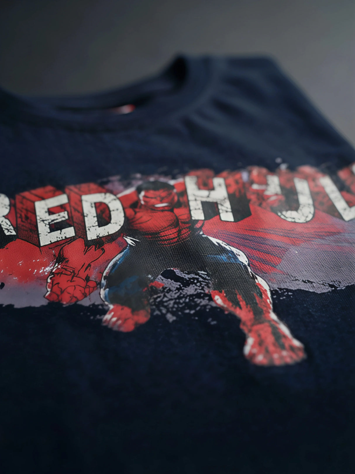 Boys Navy Blue Marvel Red Hulk Graphic T-Shirt