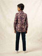 Purple Abstract Print Shirts