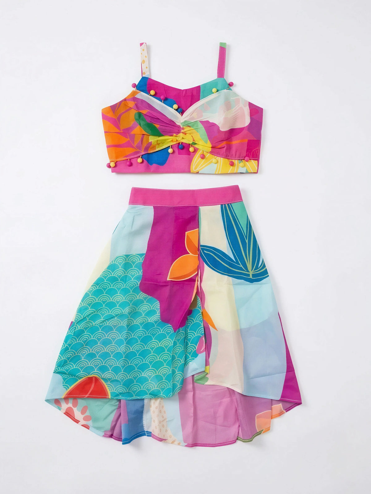 Rani Printed Crop Top Choli Set for Girls
