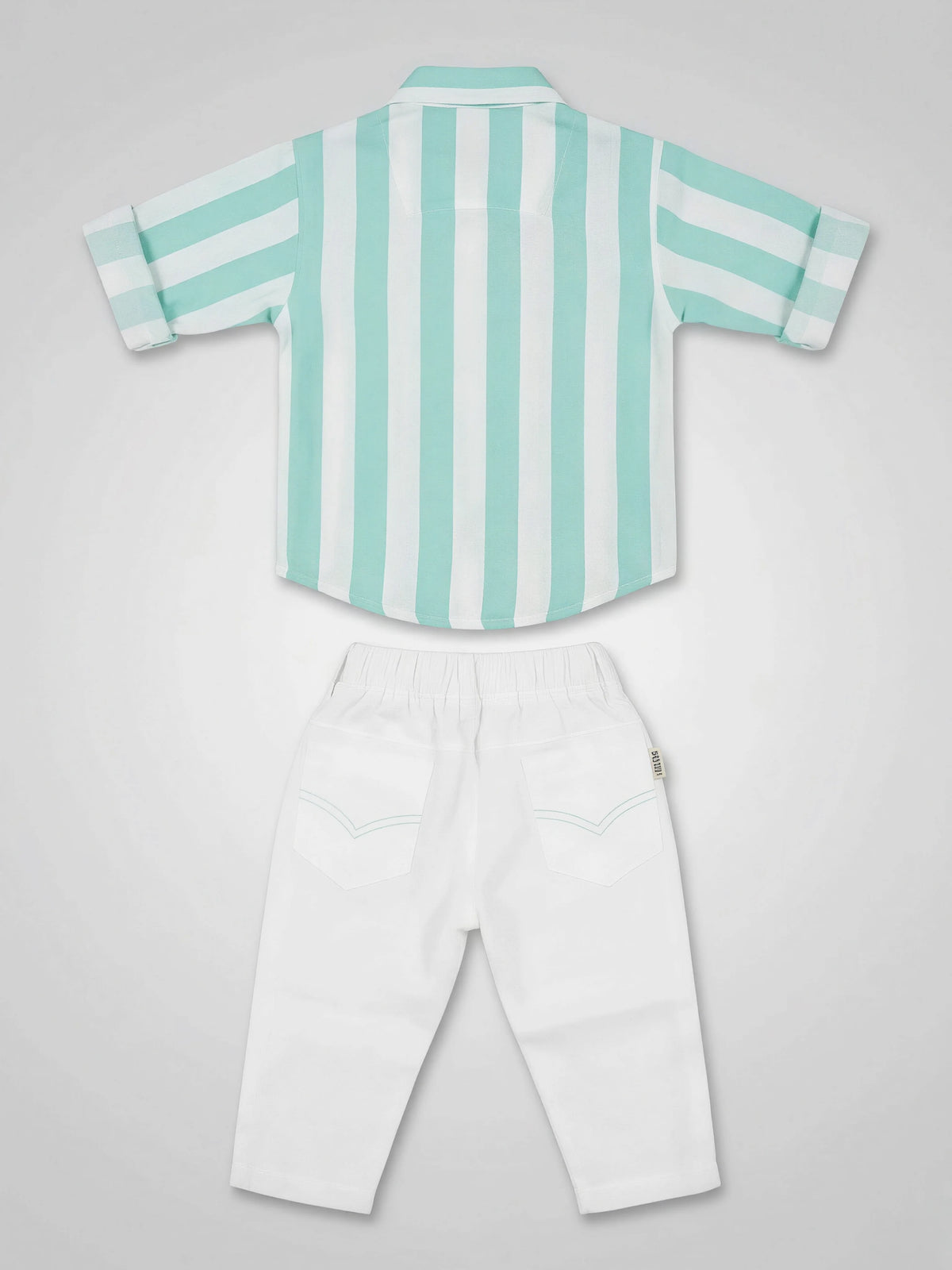 Boys Green Striped Co-Ord Set.