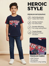 Boys Navy Blue Marvel Red Hulk Graphic T-Shirt