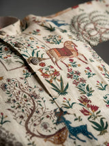 Boys Cream Floral & Animal Print Kurta Set
