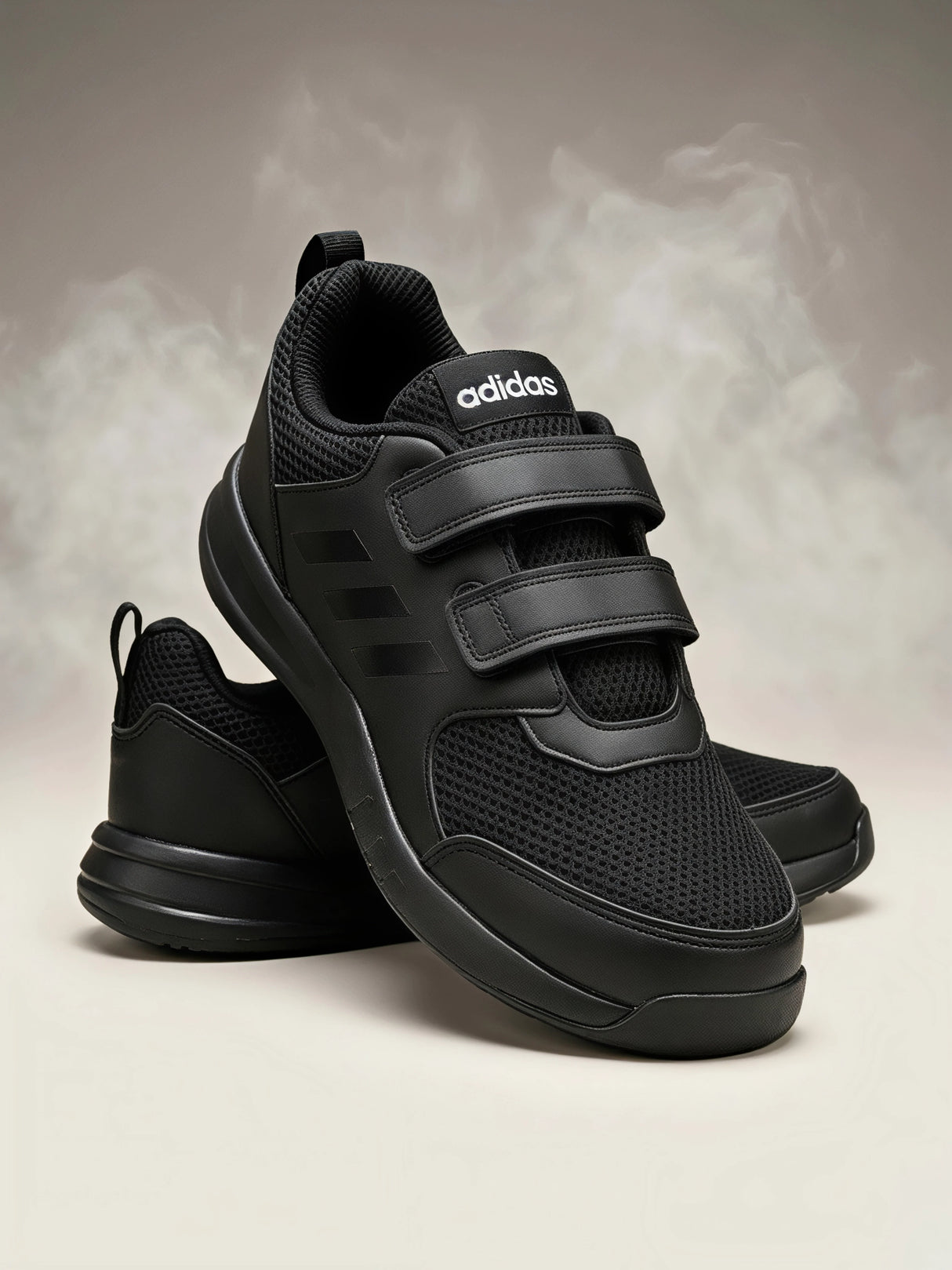Adidas Element 1.0M Black Velcro School Shoes.