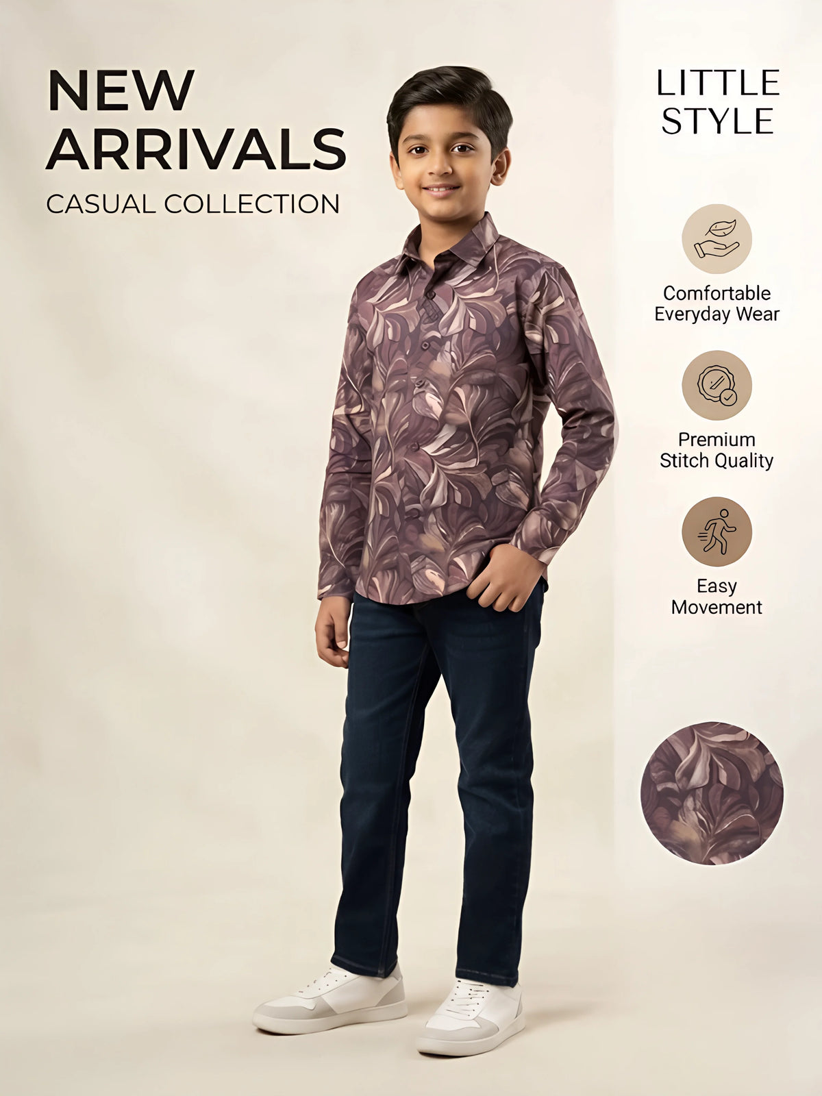Purple Abstract Print Shirts