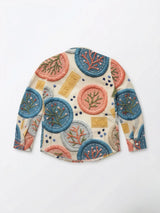 Cream Embroidered Pattern Shirts with T-Shirt Set