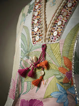 Green Floral Print Patiala Suit for Girls with Dupatta