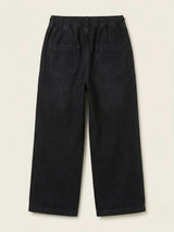 Girls Black Drawstring Wide Leg Casual Pants.