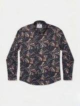 Boys Black Floral Printed Casual Full Sleeve Shirt