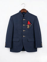 Boys Navy Blue Jodhpuri Suit - Elegant Ethnic Bandhgala Set  ()
