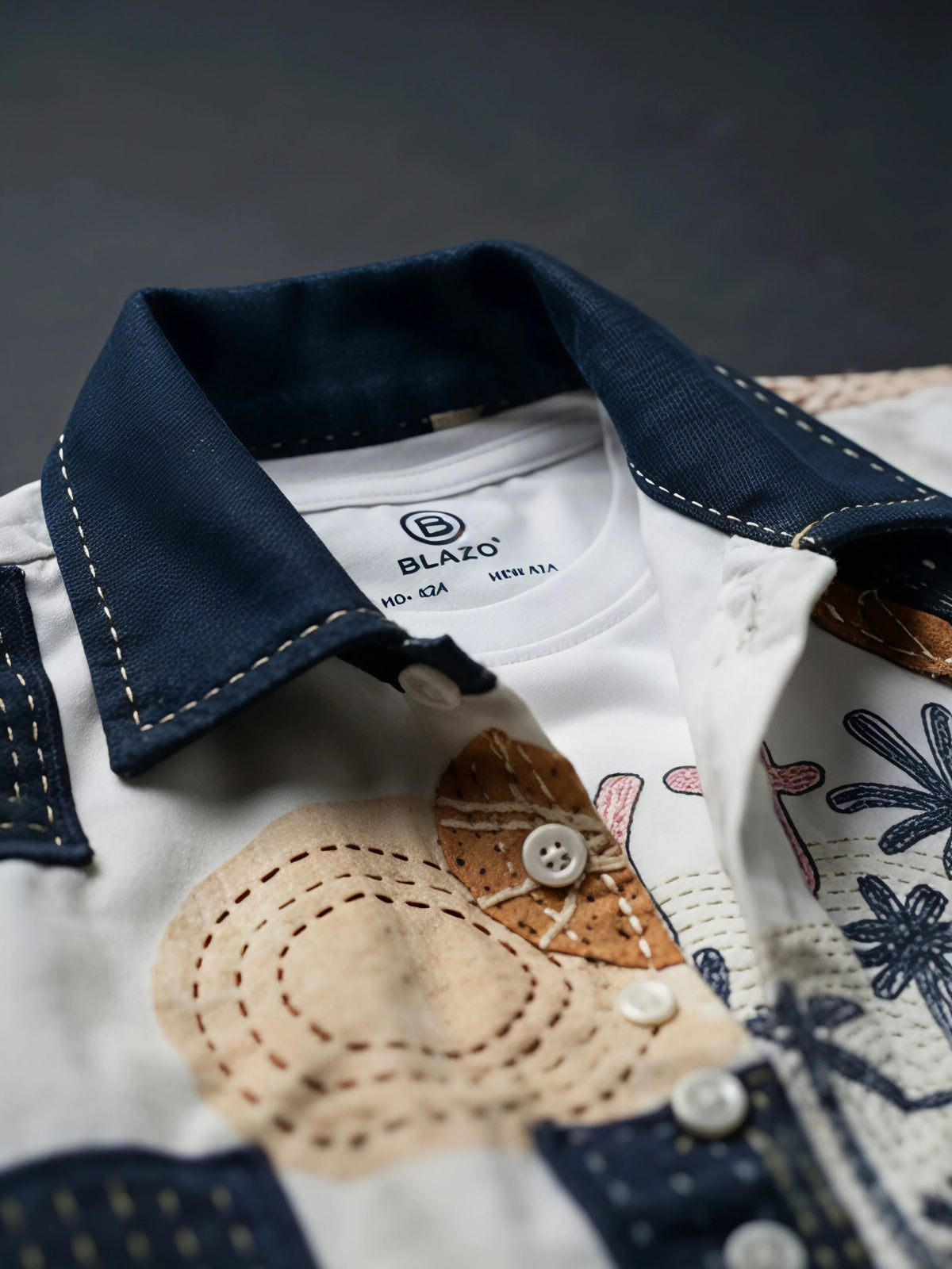Boys Cream Printed Full Sleeve Casual Shirt and T-Shirt Set
