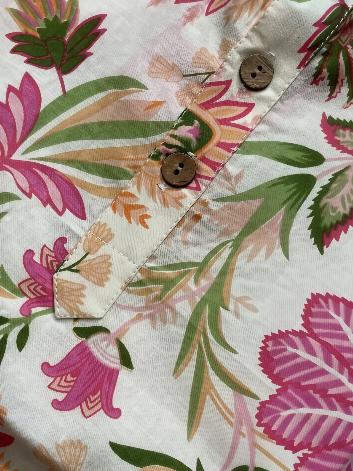 Cream Floral Printed Kurta Pajama Set for Boys