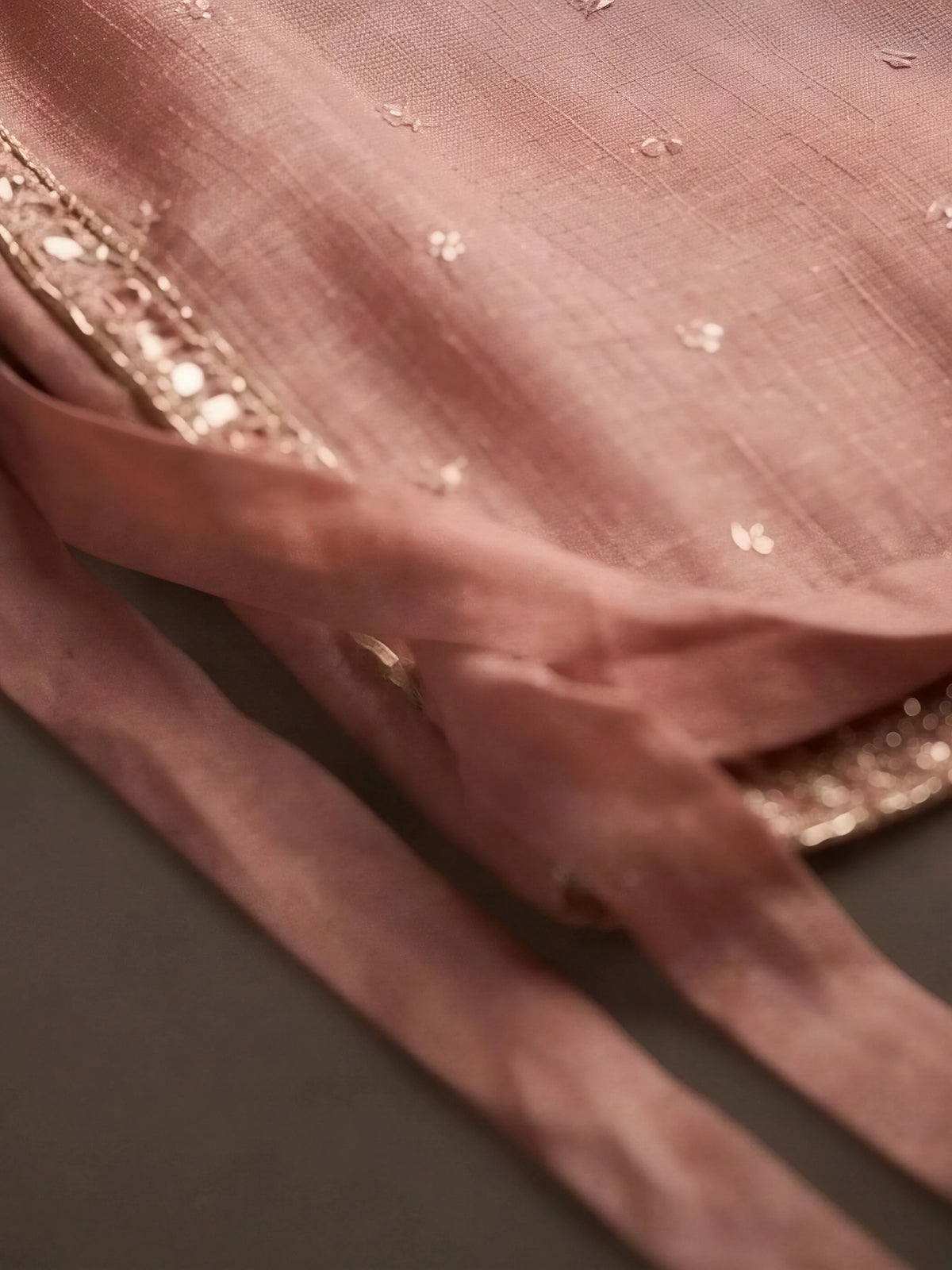 Girls Peach Embroidered Palazzo Set.