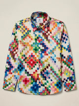 Boys Multicolor Pixel Print Casual Shirt.