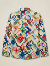Boys Multicolor Pixel Print Casual Shirt.