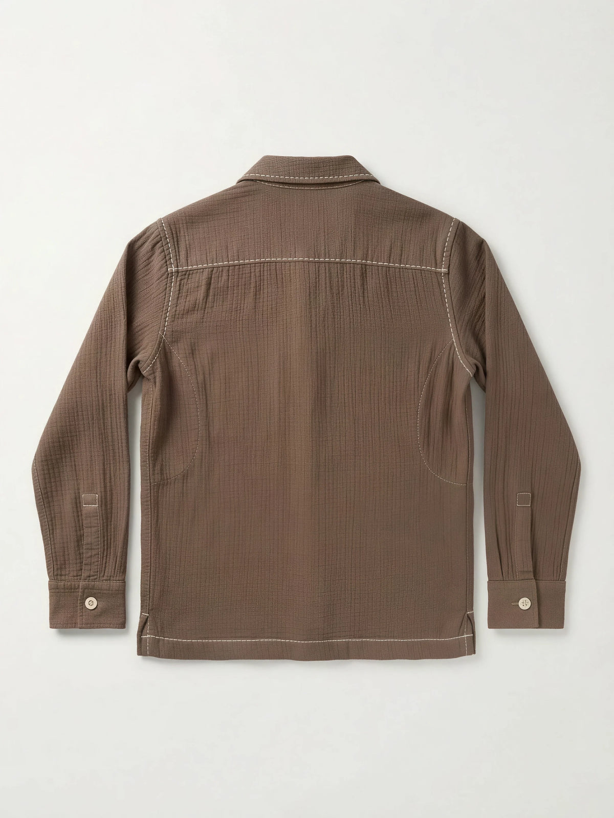 Boys Brown Full Sleeve Casual Shirt with Inner T-Shirt