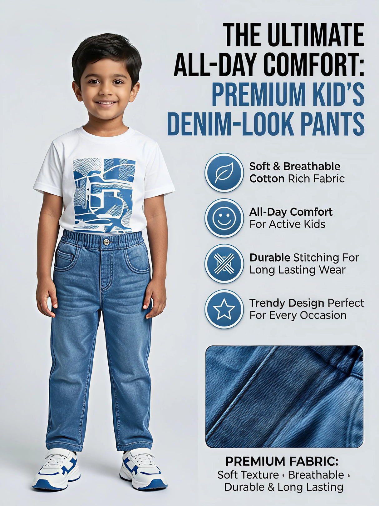 Boys Light Blue Sunny Comfort Fit Jeans