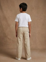 Boys Cream Casual Trousers