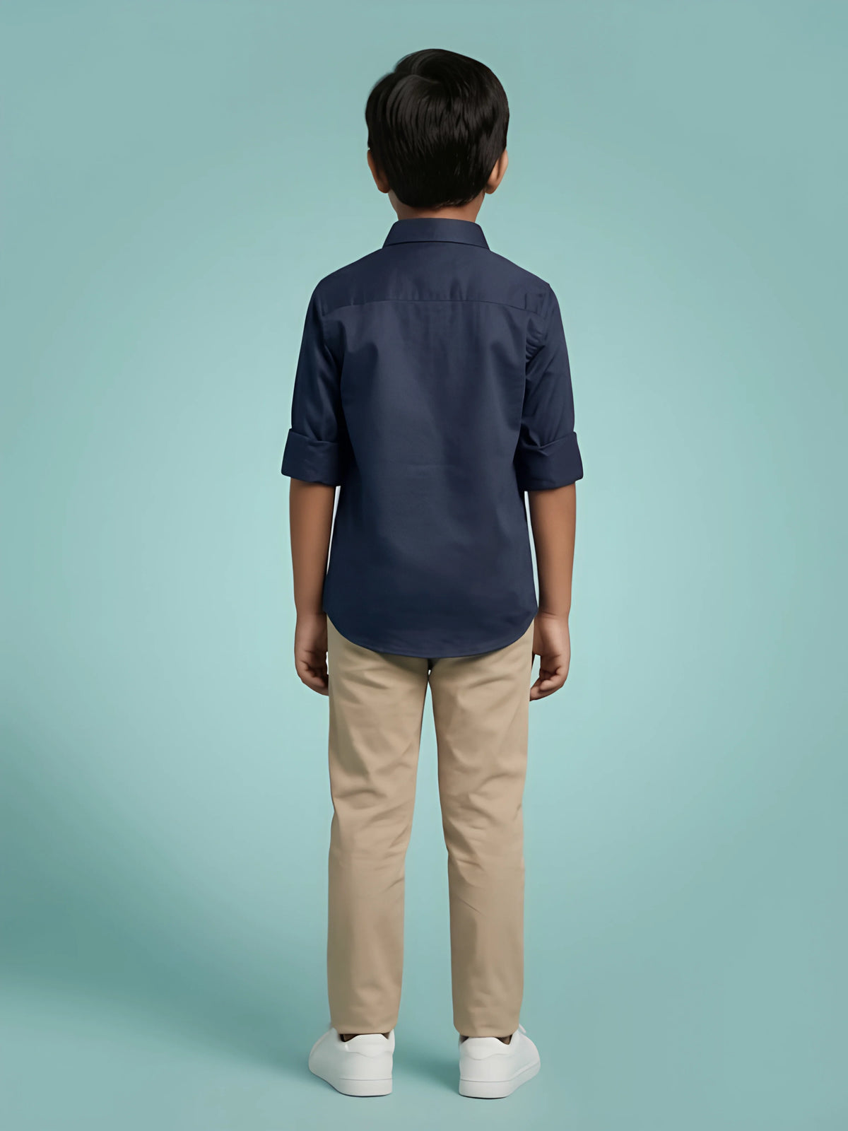 Boys Navy Blue Casual Shirt.