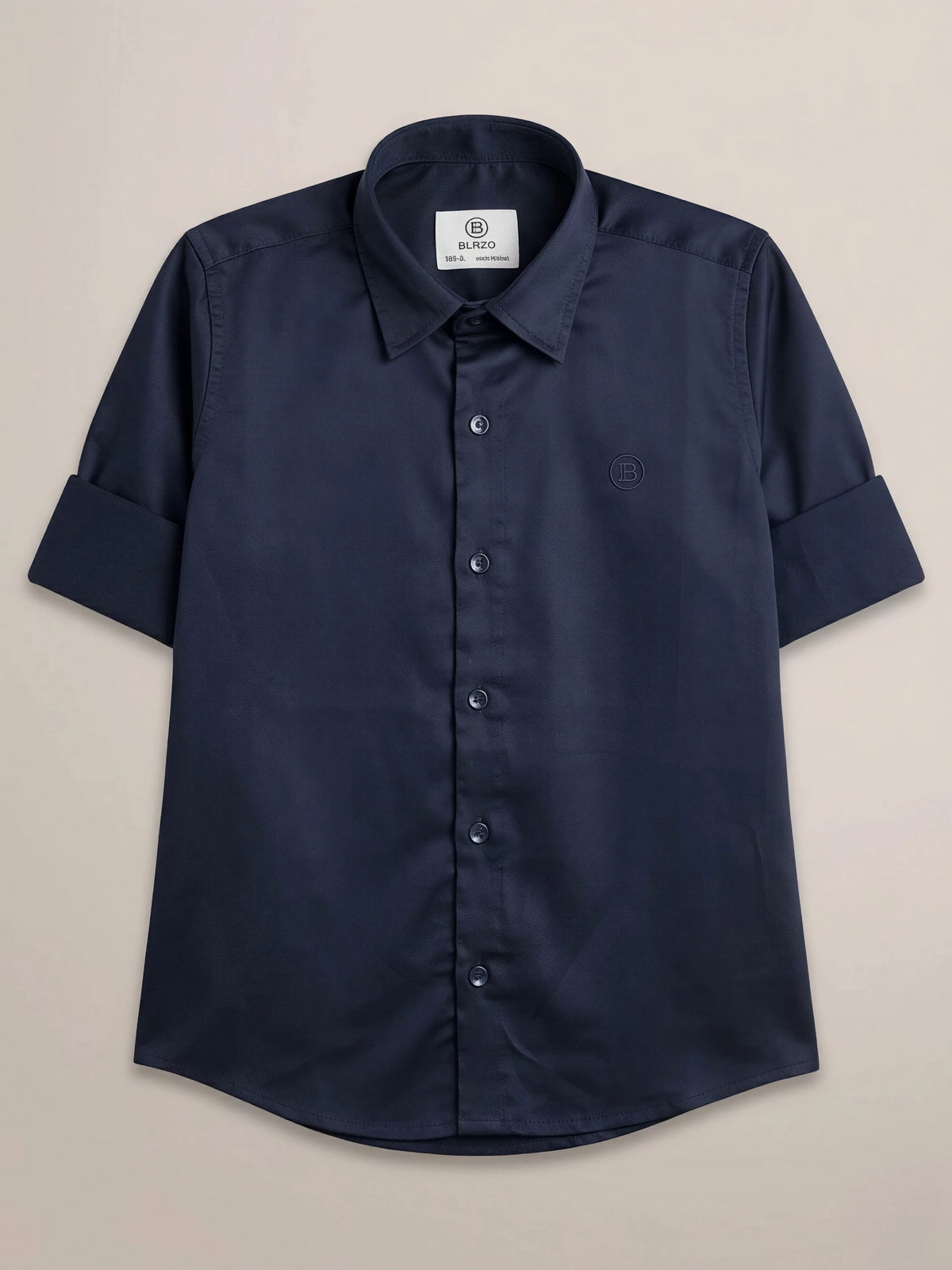 Boys Navy Blue Casual Shirt.