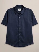 Boys Navy Blue Casual Shirt.