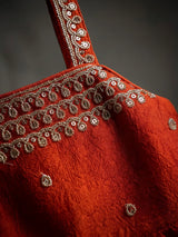 Orange Embroidered Sharara Set with Dupatta Kids Ethnic Wear