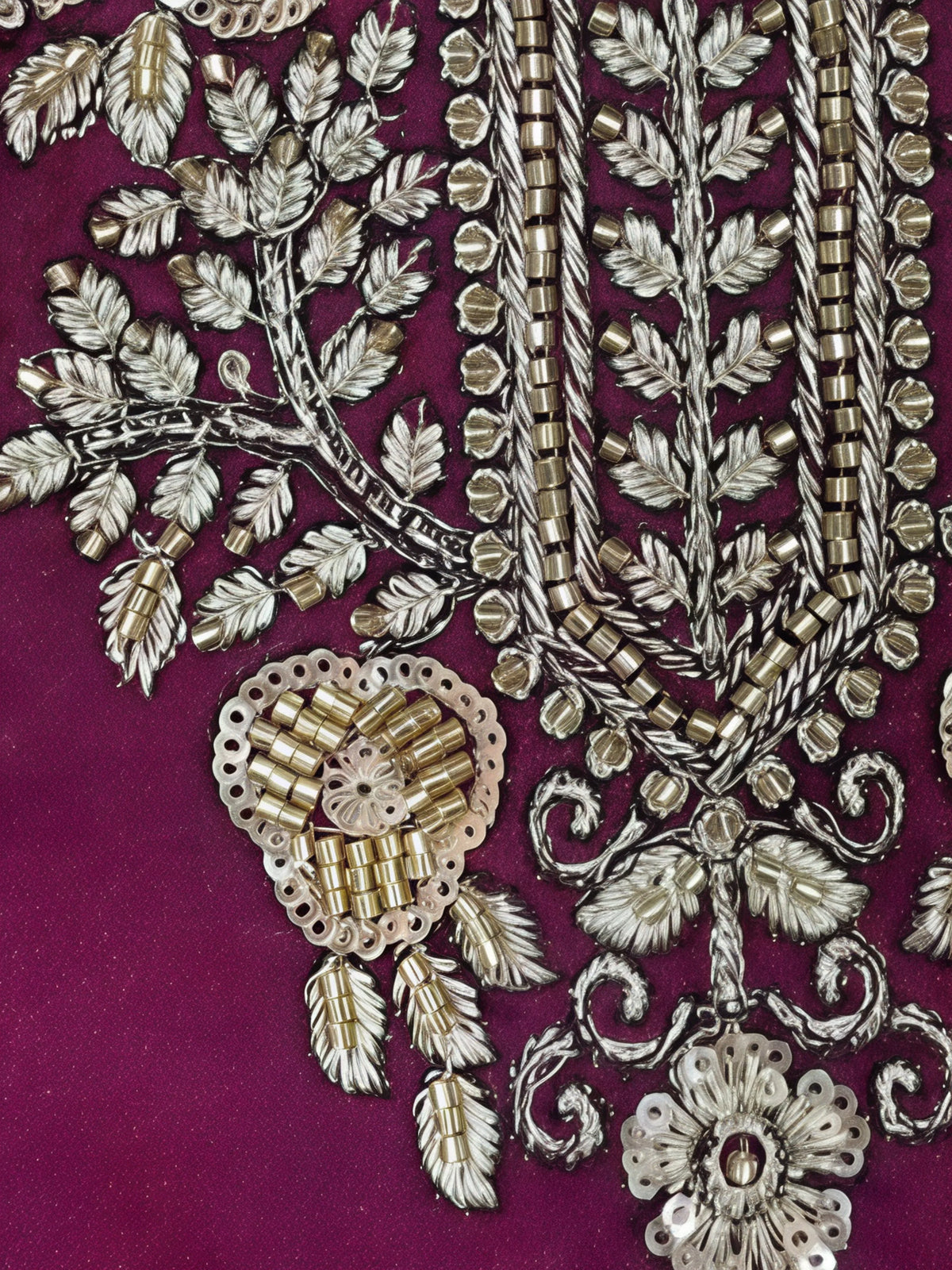 Girls Purple Embroidered Kurta Palazzo Set.